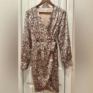 Leith longsleeved floral print wrap dress